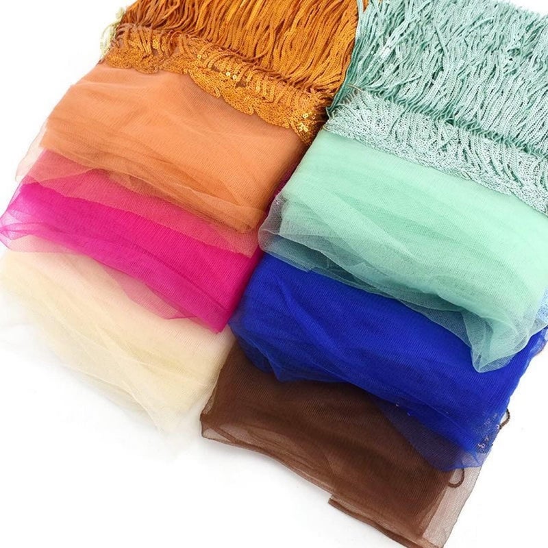 MSCFTFB 10 Yards Sparkly Sequined Tassel Ribbon Sequins Fringe Trim Spangle Paillette Lace Fabric for Sewing Curtain Pillow Home Decor Party Dress Stage Costume Embellishment (Golden Yellow) - Image 4